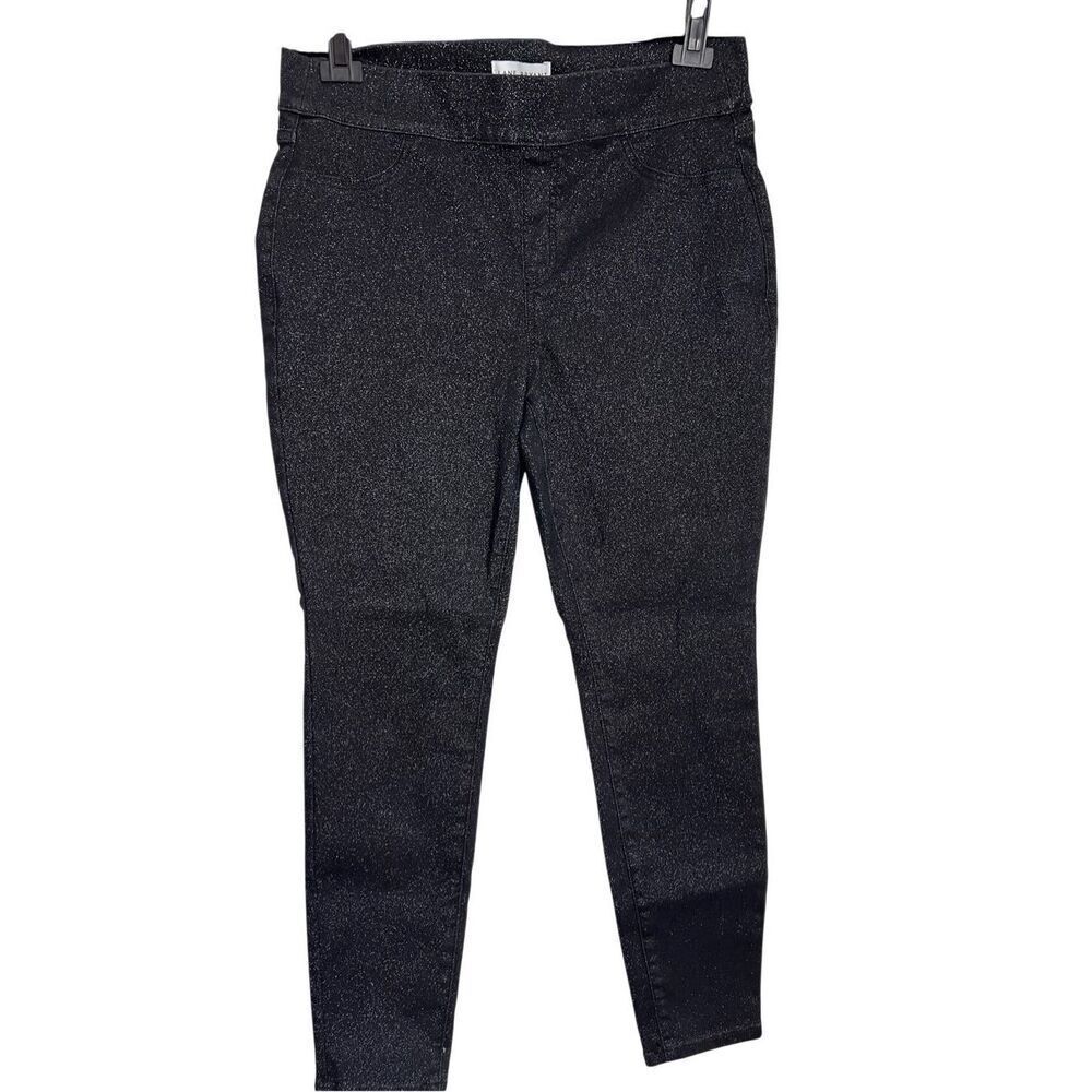 Lane Bryant Jeans Womens Size 16 Black Jegging Pull On High Rise Sparkle Stretch